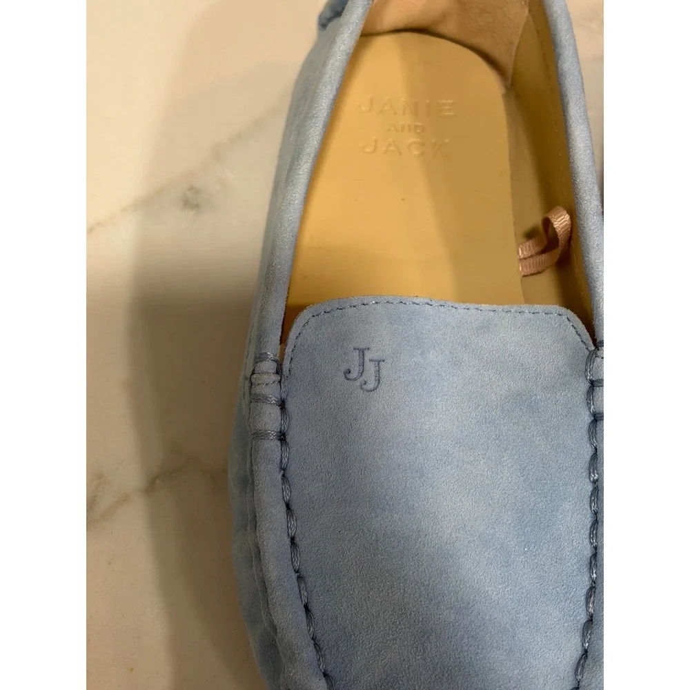 Janie and Jack Kids Blue Suede Driving Loafers Moccasins Size 12 100045678